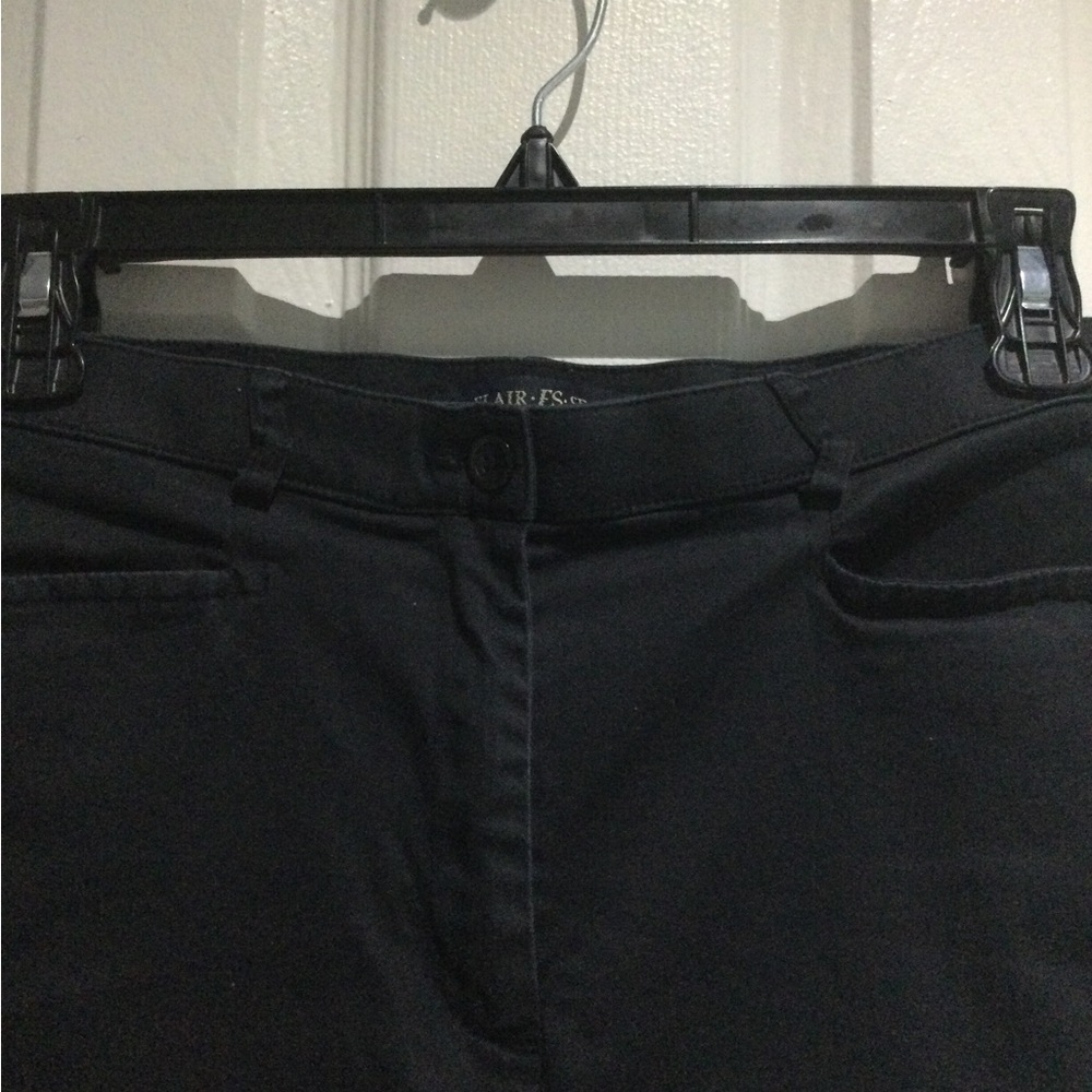 Flair Sport Classic Cotton Black Straight Leg Women's Pants - Picture 3 of 5